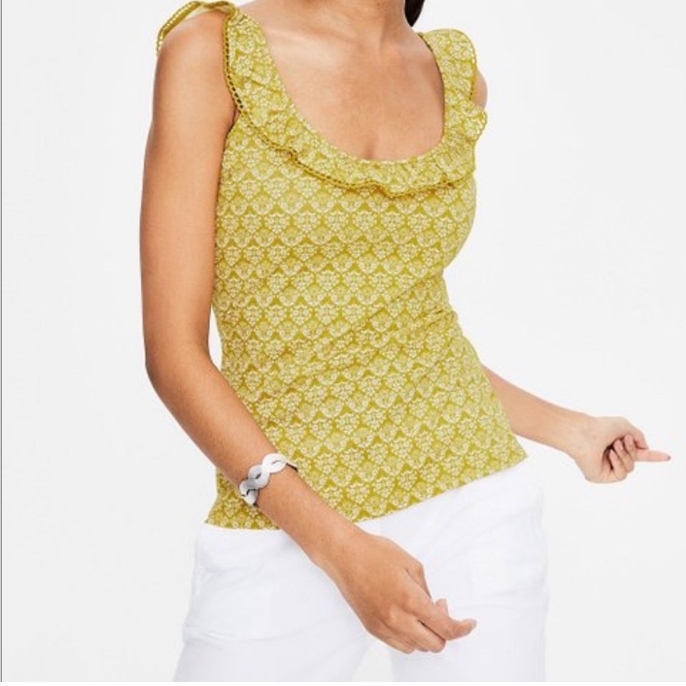 Boden Eleanor Jersey Ruffle Tank Top
